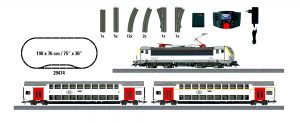 Märklin Scala H0 Start Set - Locomotiva elettrica Siemens Vectron come EuroSprinter ES 2007 Serie HLE 18 e due carrozze a due piani della NMBS/SNCB.